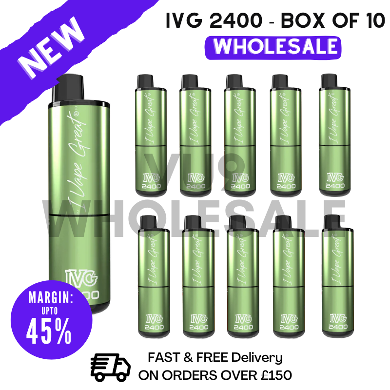 Shop Apple Edition IVG 2400 Disposable Vapes Bulk Buy - Box Of 10 - UK Vape World