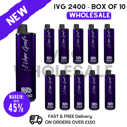 Shop Blackcurrant Edition IVG 2400 Disposable Vapes Bulk Buy - Box Of 10 - VU9 Wholesale