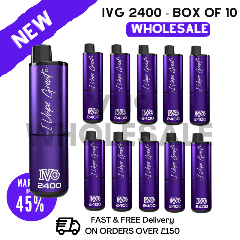 Buy Blackcurrant Lemonade IVG 2400 Disposable Vapes Bulk Buy - Box Of 10 - VU9 Wholesale