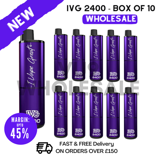 Shop Blackcurrant Menthol IVG 2400 Disposable Vapes Bulk Buy - Box Of 10 - UK Vape World