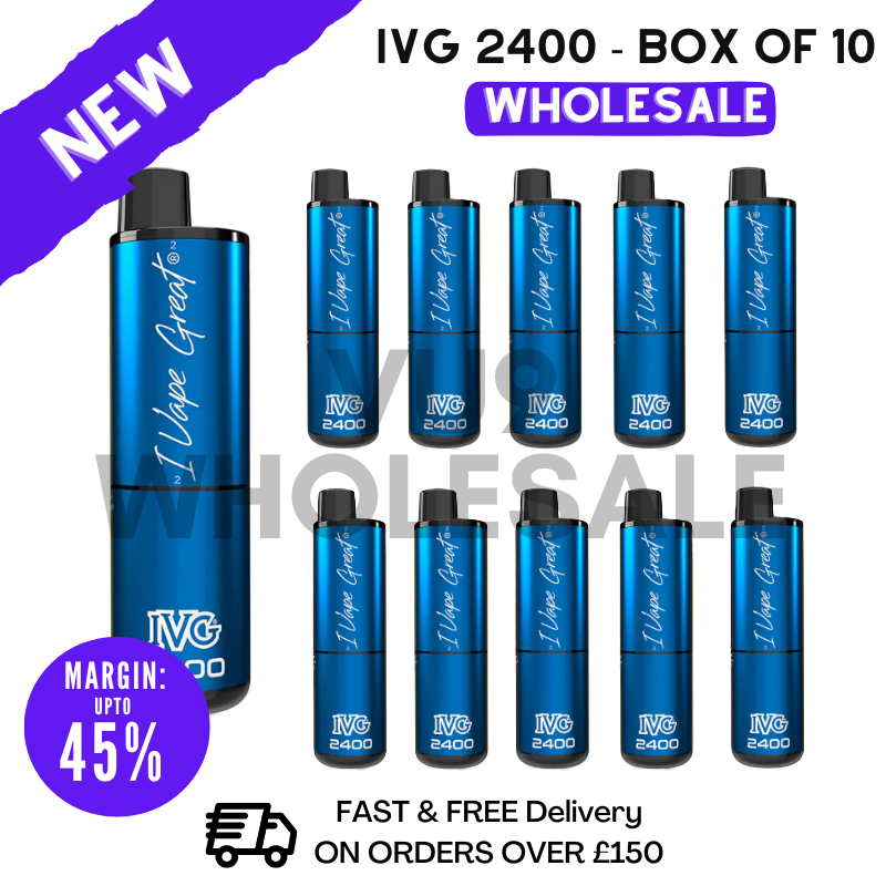 Shop Blueberry Edition IVG 2400 Disposable Vapes Bulk Buy - Box Of 10 - VU9 Wholesale