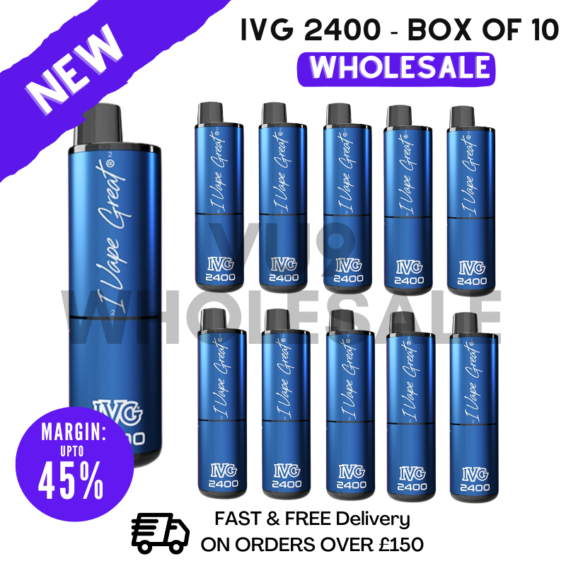 Shop Blueberry Fusion IVG 2400 Disposable Vapes Bulk Buy - Box Of 10 - UK Vape World