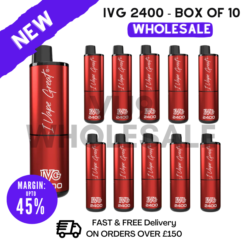 Shop Cherry Edition IVG 2400 Disposable Vapes Bulk Buy - Box Of 10 - VU9 Wholesale