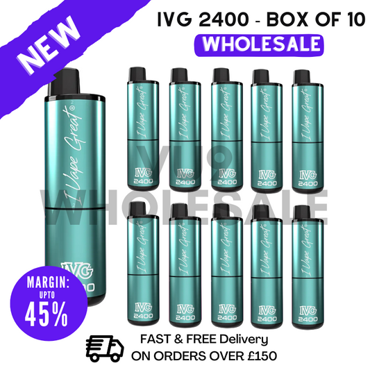 Shop Fresh Mint Menthol Mojito IVG 2400 Disposable Vapes Bulk Buy - Box Of 10 - UK Vape World