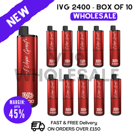 Bulk Buy Pomegranate Edition IVG 2400 Disposable Vapes Bulk Buy - Box Of 10 - Wholesale VU9