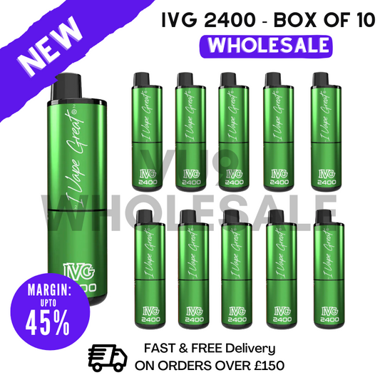 Shop Kiwi Edition IVG 2400 Disposable Vapes Bulk Buy - Box Of 10 - VU9 Wholesale