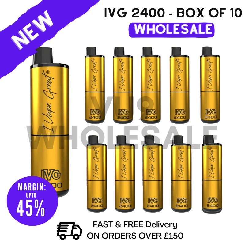 Shop Mango Edition IVG 2400 Disposable Vapes Bulk Buy - Box Of 10 - VU9 Wholesale