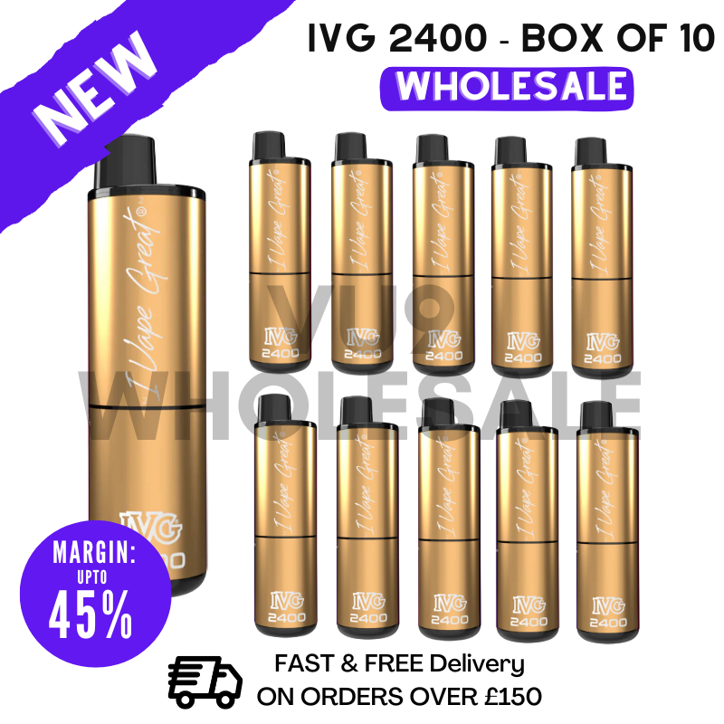 Bulk Buy Peach Mango ICE IVG 2400 Disposable Vapes Bulk Buy - Box Of 10 - VU9 Wholesale