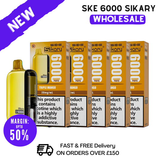 Triple Mango SKE Sikary 6000 Puff 6K Wholesale - Box Of 5