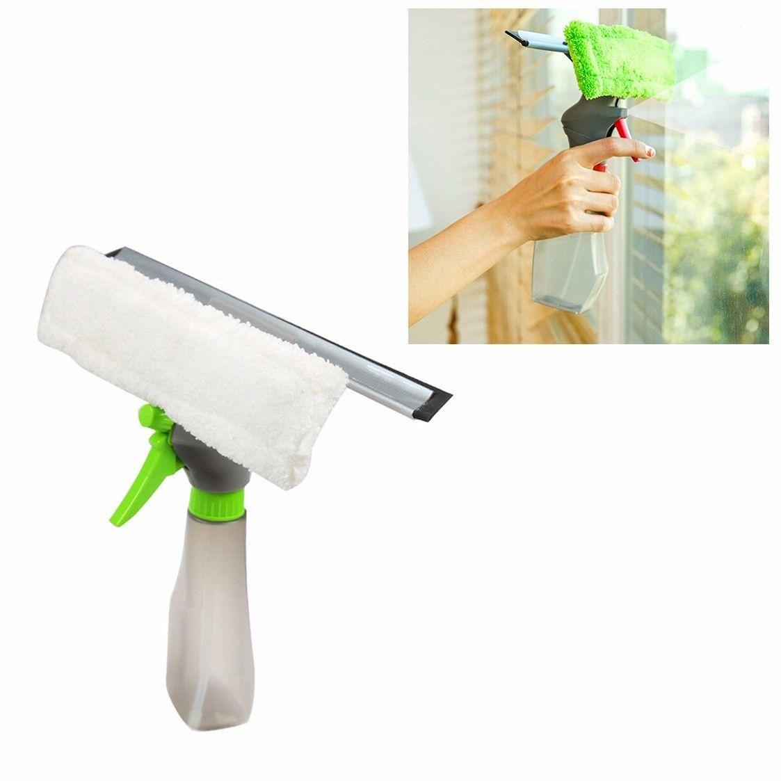 Window Cleaner Spray Bottle With Squeegee And Microfiber Cloth Pad Vacuum Head   3670 (Parcel Rate)