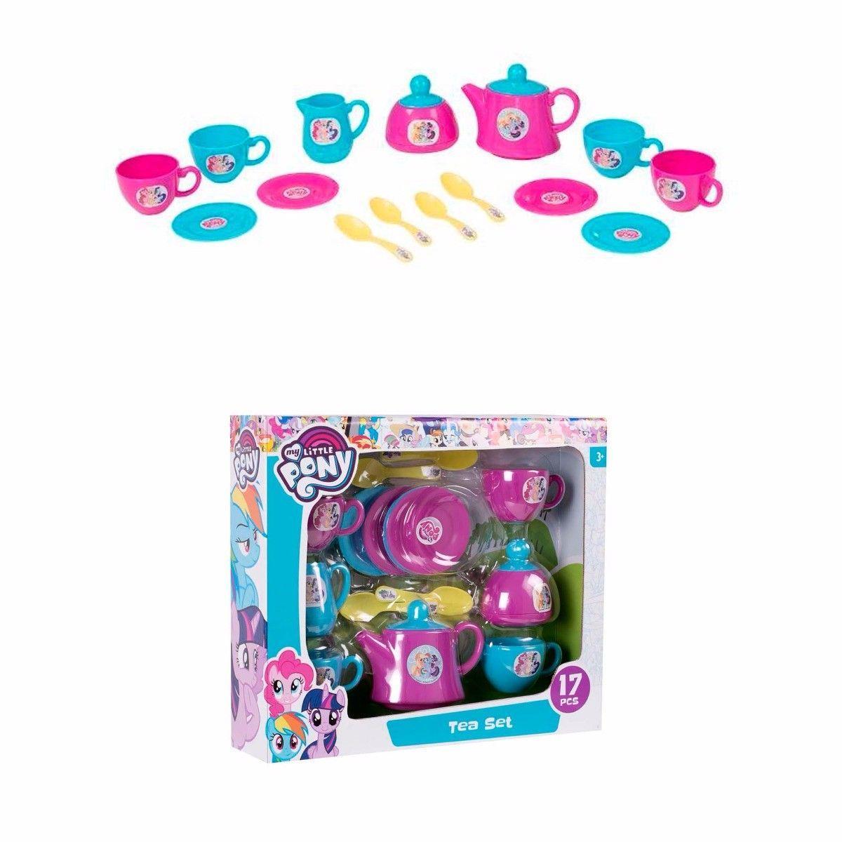 My Little Pony 17 Piece Role Pretend Play Tea Set Kids Toys Games 0691 (Parcel Rate)