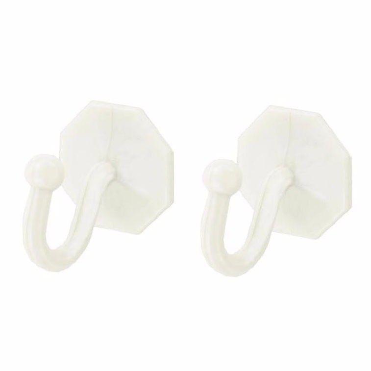 Value Pack Of 2 Curtain Tieback Hooks Self Adhesive White Home 0314 (Large Letter Rate)