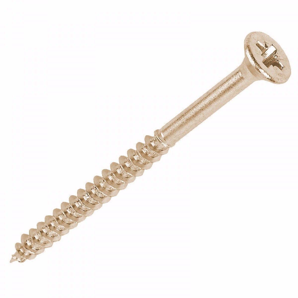 5.0 X 80 Pozi Countersunk Hardened Chipboard Wood Screws Yellow Plated DIY 0362 (Large Letter Rate)