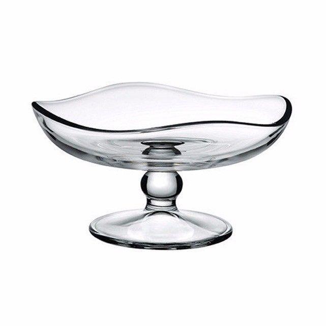 Pb Glass Footed Toscana Round Server 30cm 6345 (Parcel Rate)