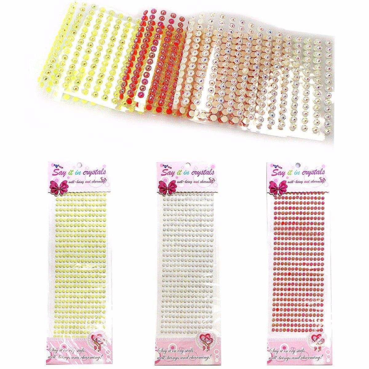 Crystal Stickers In Assorted Colours Art & Craft Random Sent 3491 (Parcel Rate)