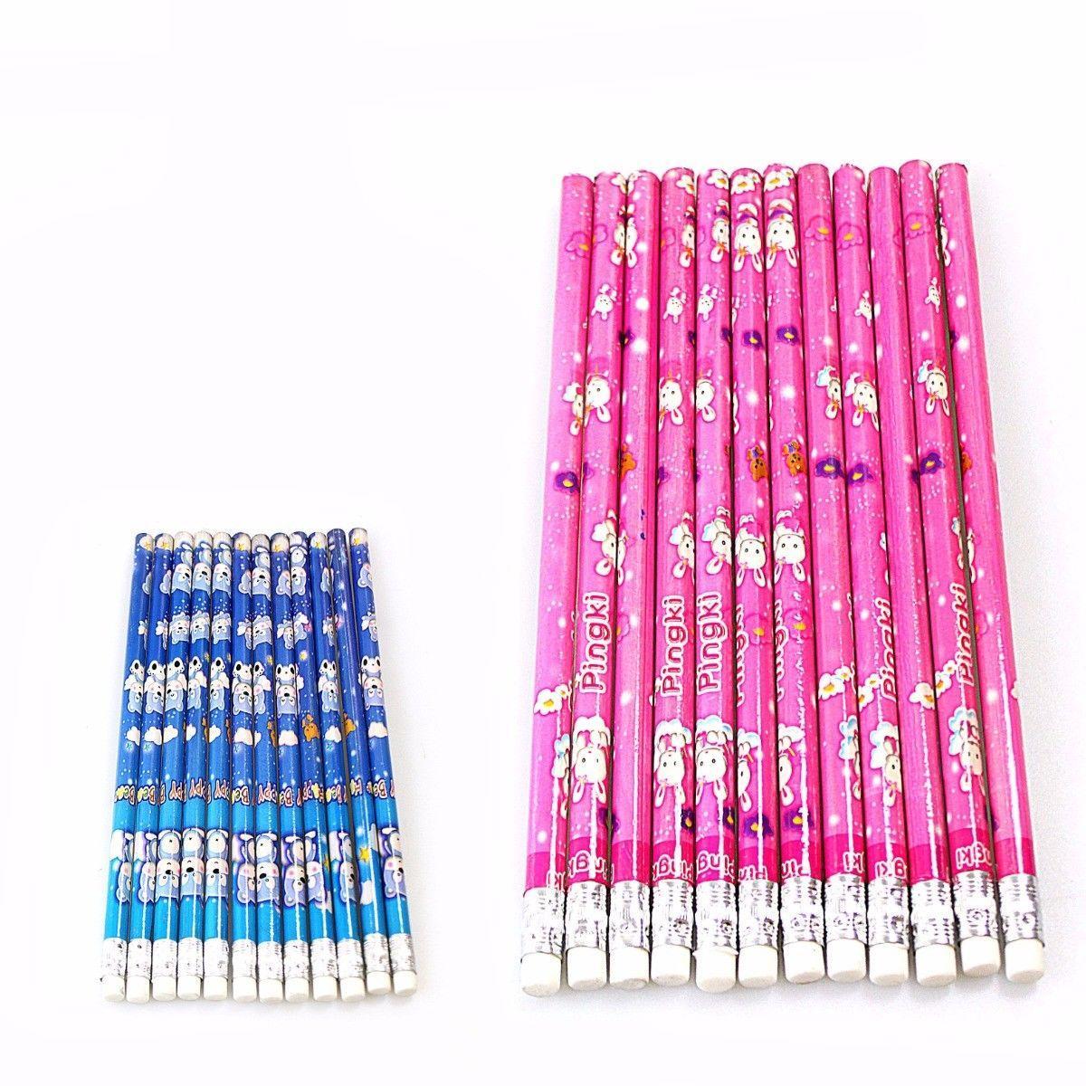 12 Pack Pink  Blue Pencils Kids Stationery 1547 (Large Letter Rate)